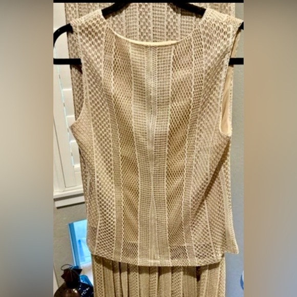 Damianou VINTAGE Metallic Champagne Maxi 2pc Dress | Size S | MSRP was $900 - Picture 7 of 11